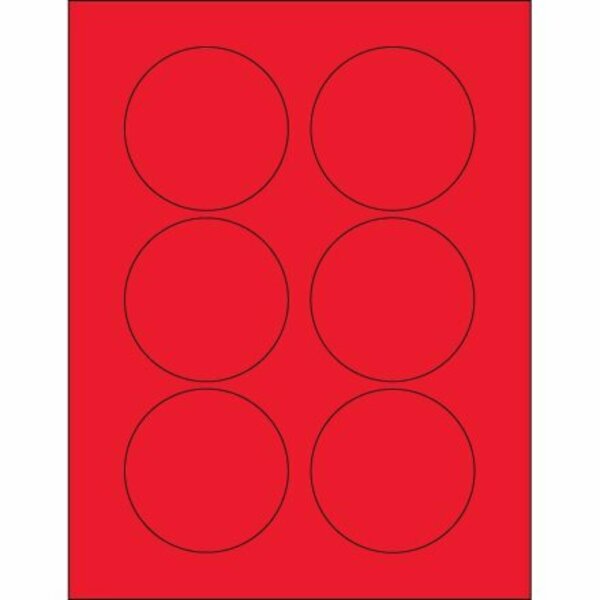 Bsc Preferred 3'' Fluorescent Red Circle Laser Labels, 600PK S-10416R